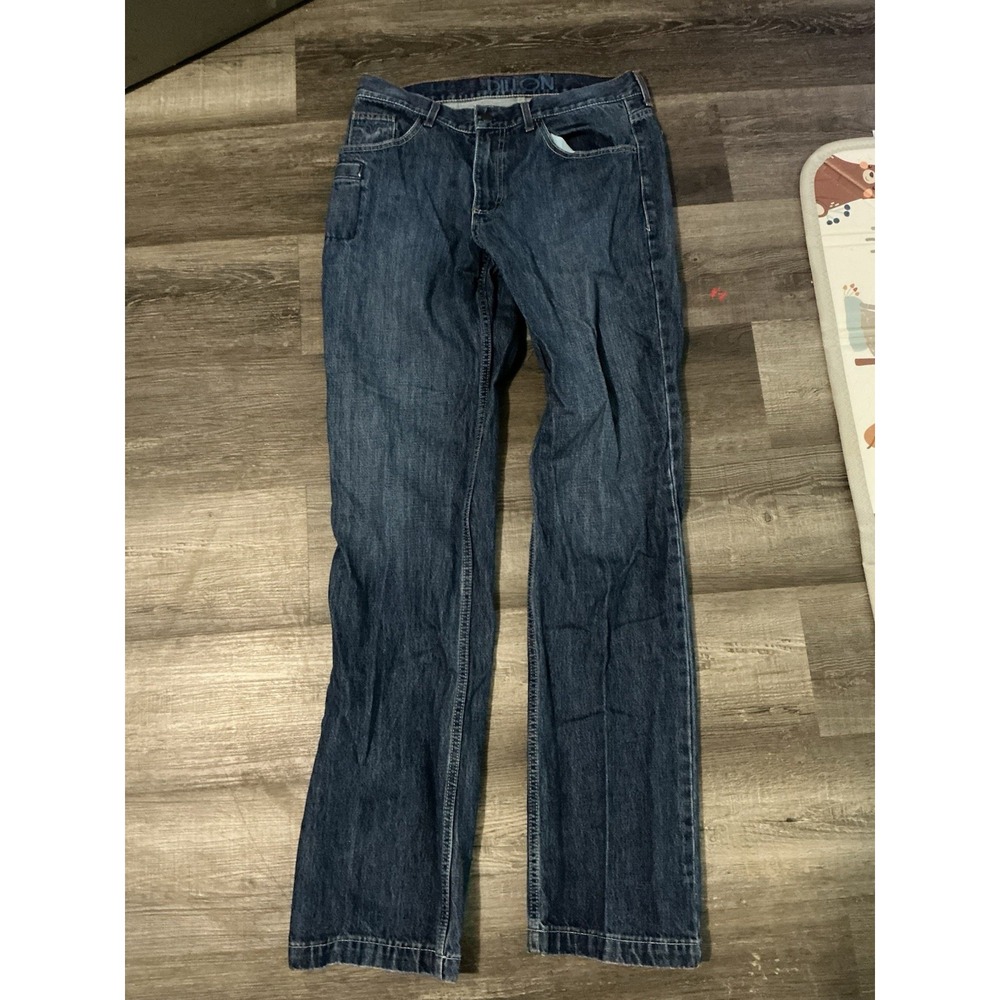 Kimes Ranch Roger Jeans Mens 33 x 36 Blue Dark Wash Slim Fit Western Boot Cut